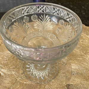 Vintage Pressed Glass Candy Dish 1950s.